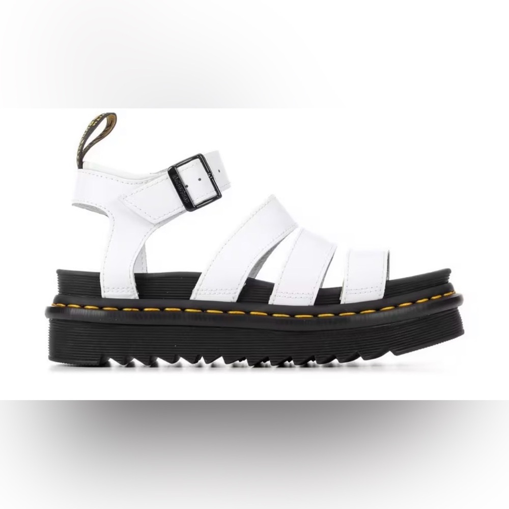 Dr. Martens Black and White Platform Sandals